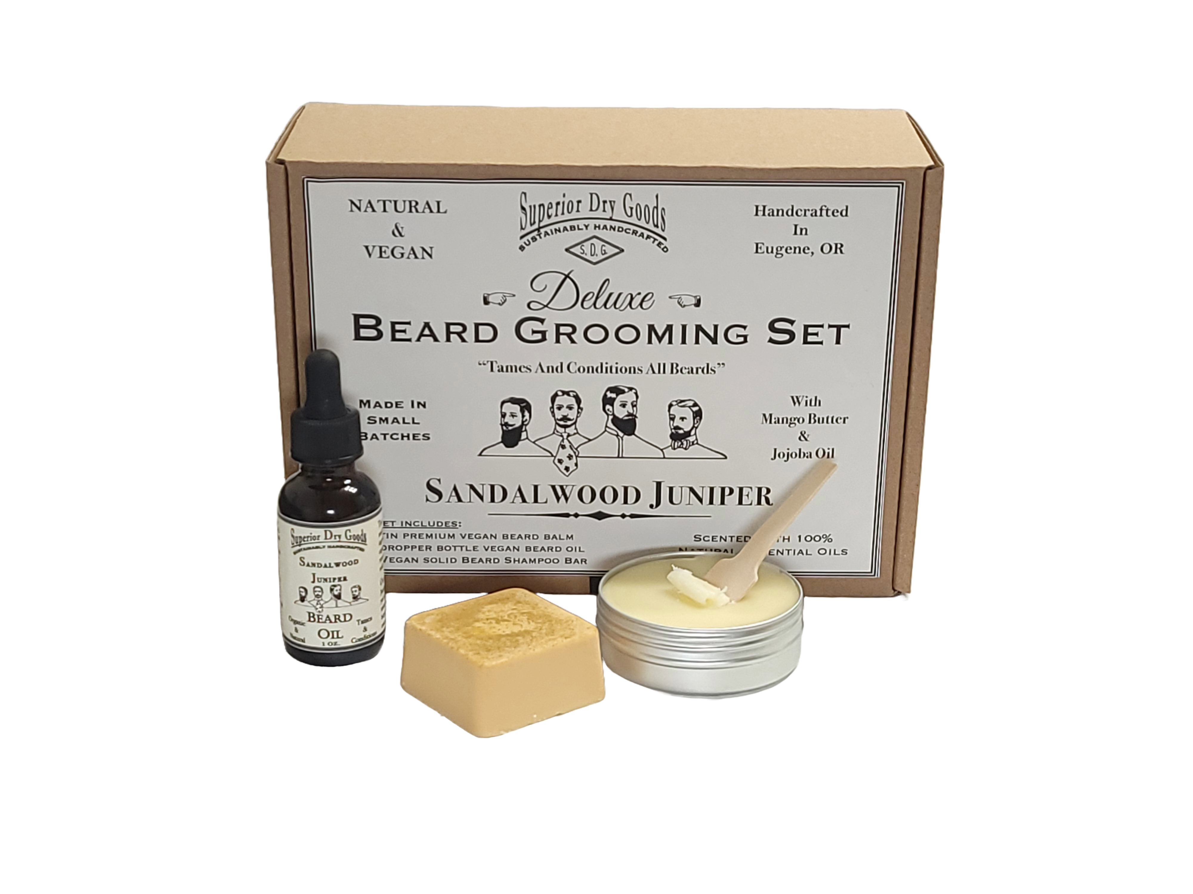 Beard Balm Deluxe Set | Sandalwood Juniper | Natural