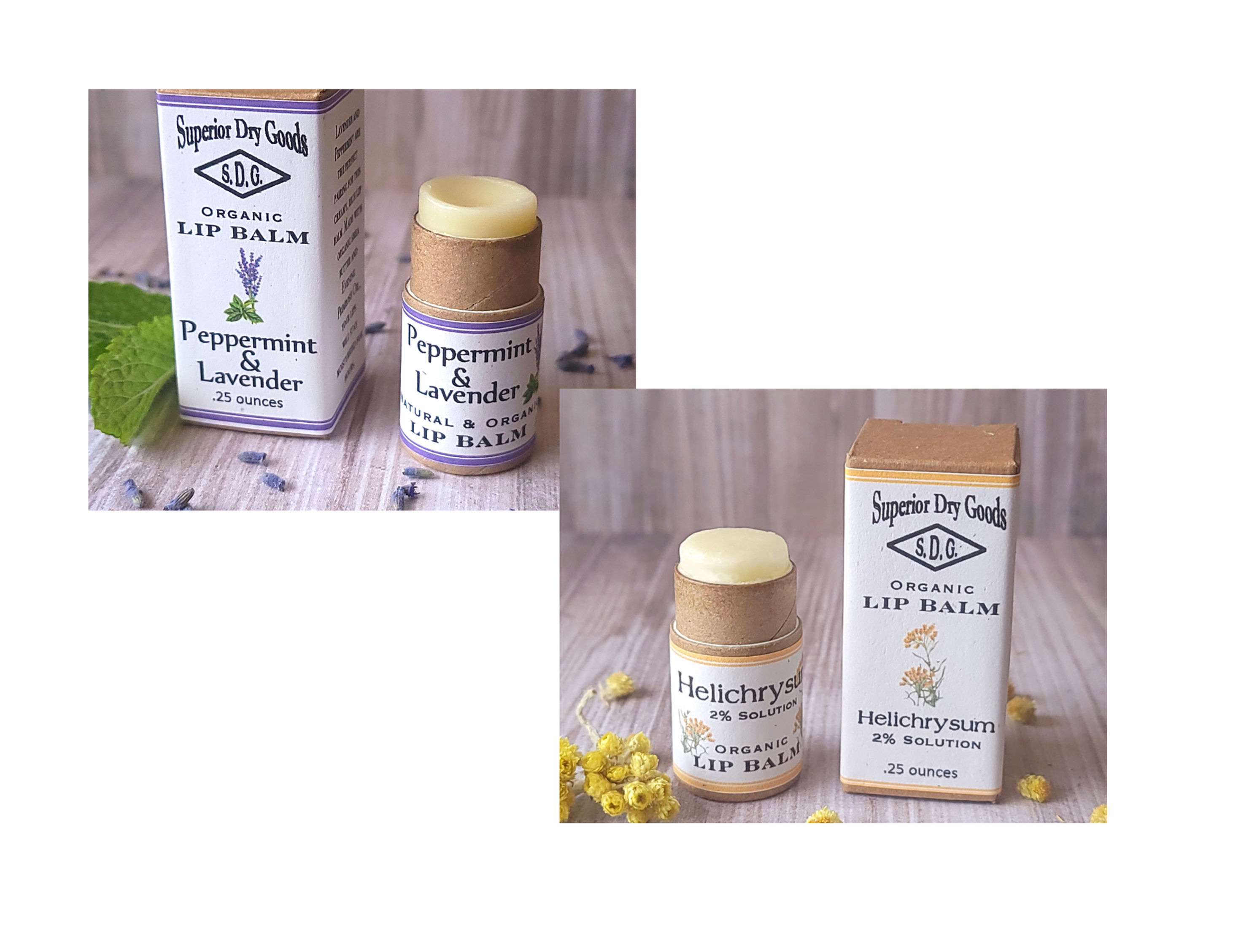 Organic Beeswax Lip Balm Pair