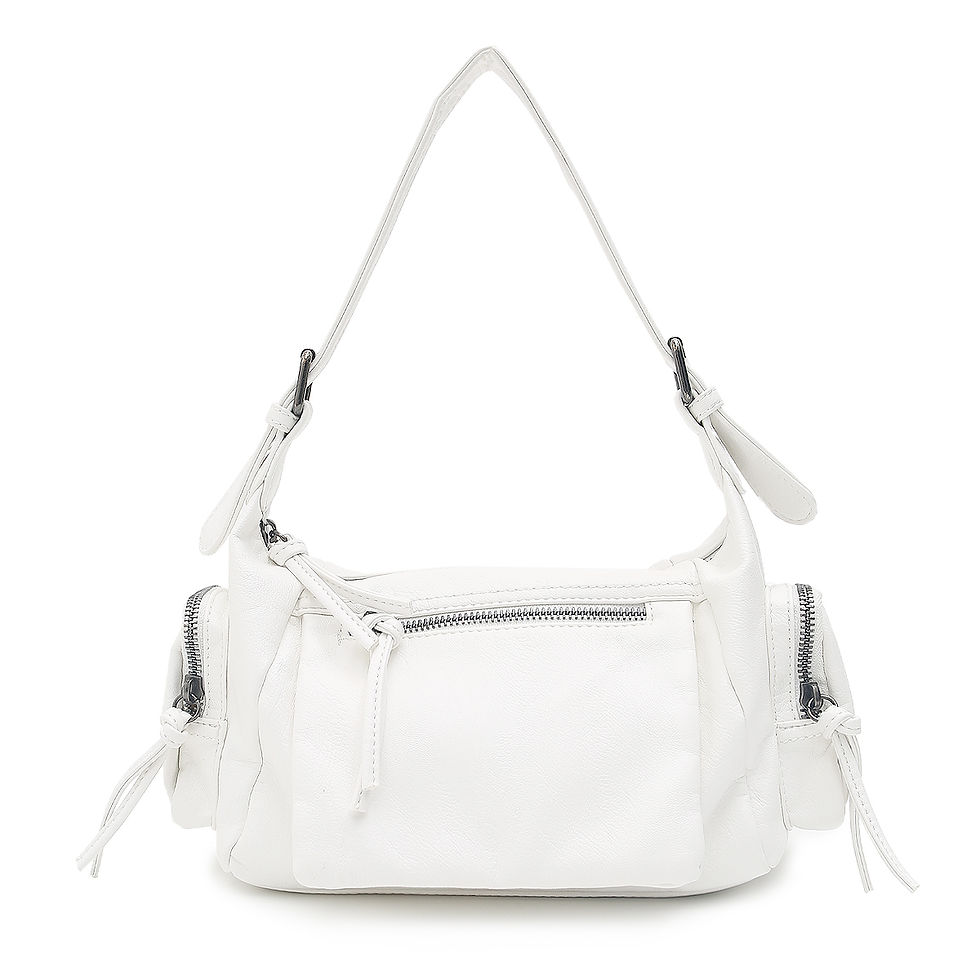 Thumbnail: Women Retro Cool Preppy Street Style Shoulder Bag Washed PU Vegan Leather Vintag