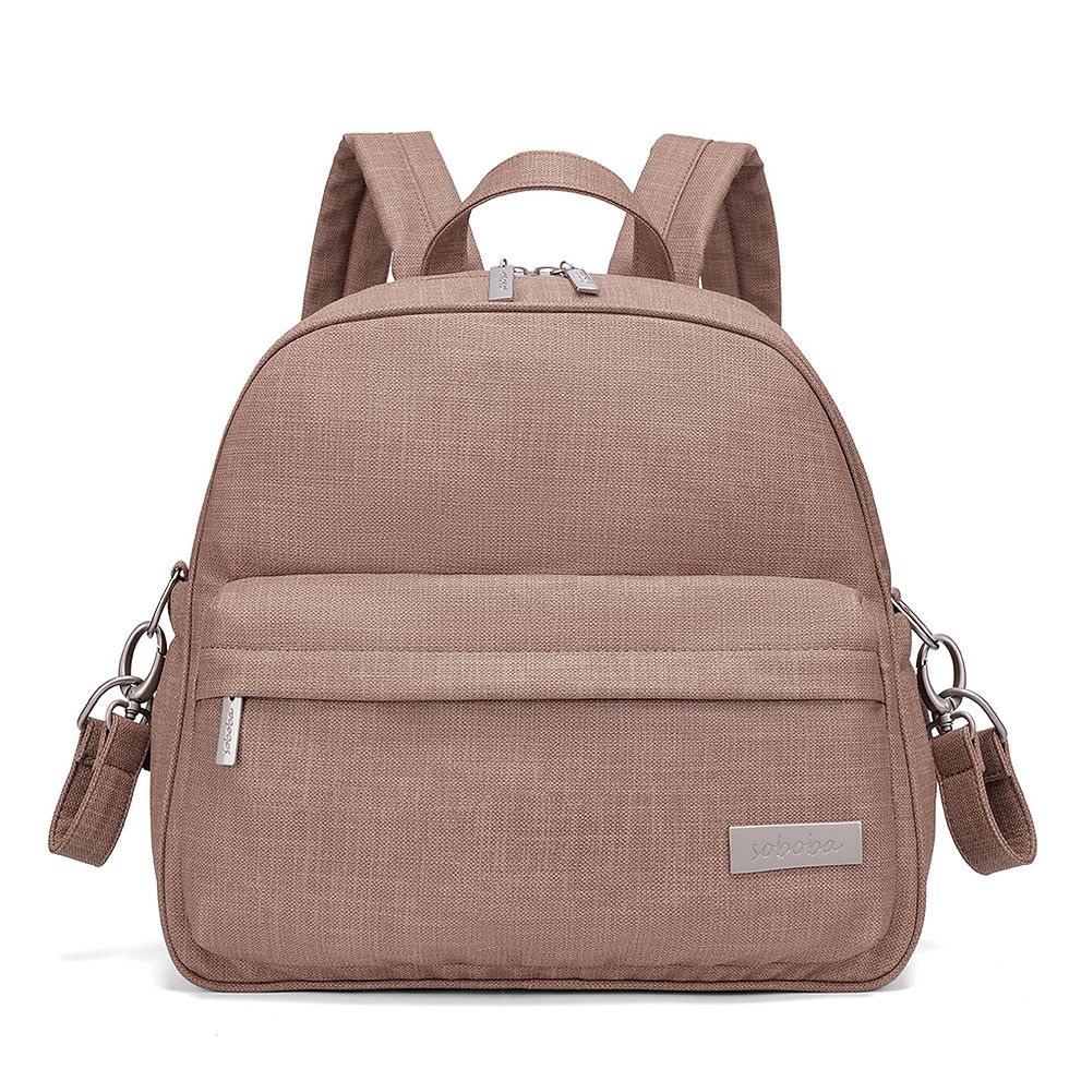 Thumbnail: Soboba Stylish Diaper Backpack for Women Solid Fashion Waterproof Large Capacity