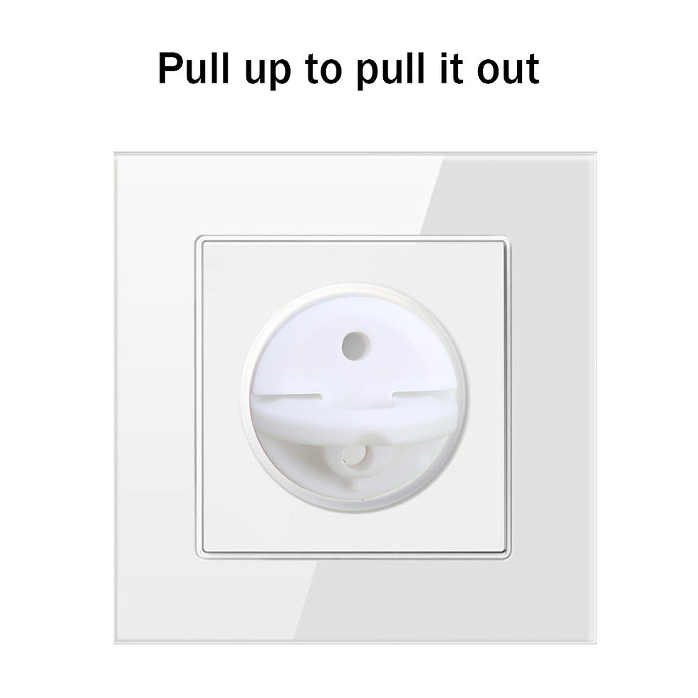 Thumbnail: White Electrical Safety Socket Protective Cover Baby Care Safe Guard Protection 