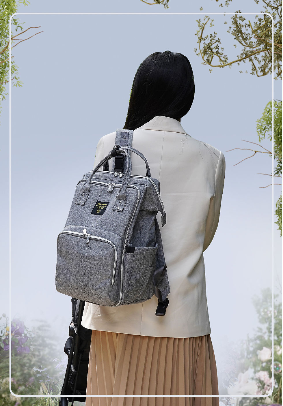 Thumbnail: Sunveno Stylish Upgrade Diaper Bag Backpack Multifunction Travel BackPack Matern