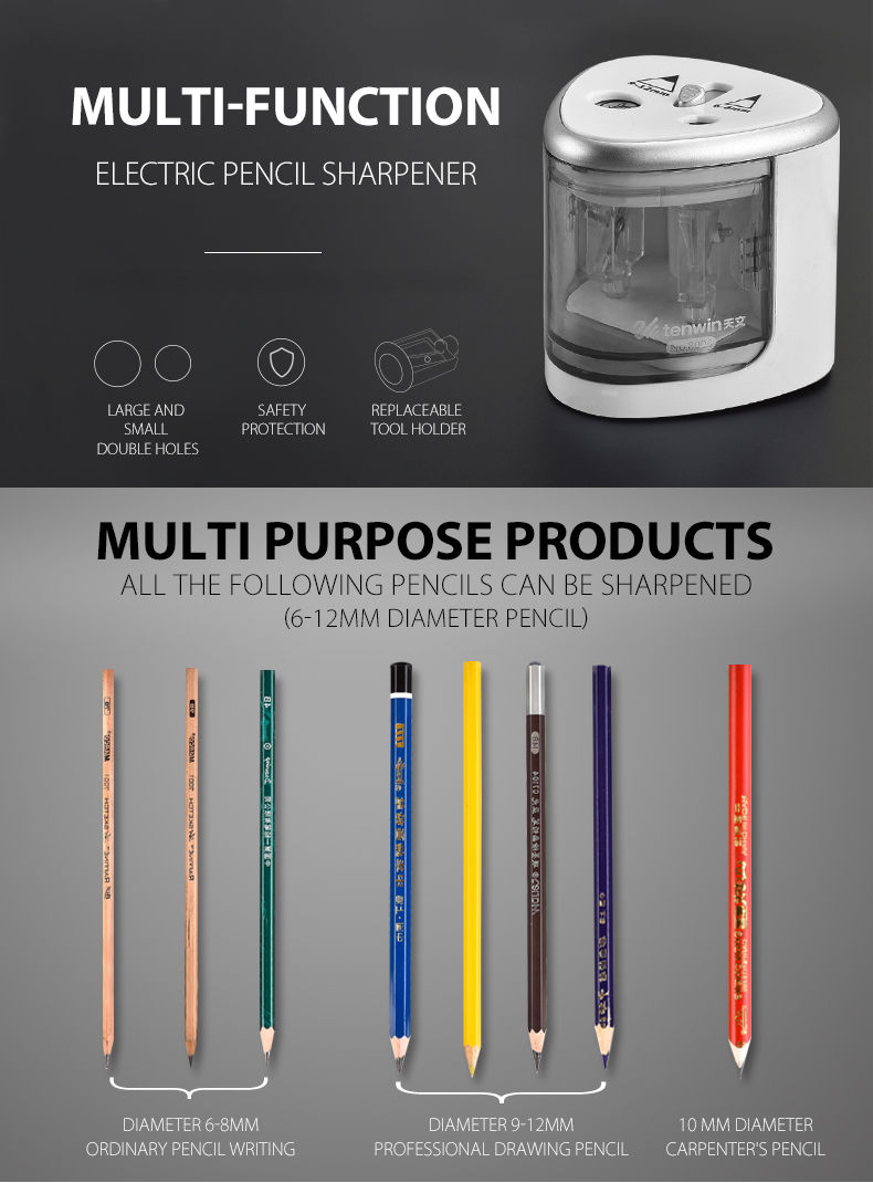 Thumbnail: Manual Electric Auto Plastic Pencil Sharpener Candy Color Standard Pencil Cuttin