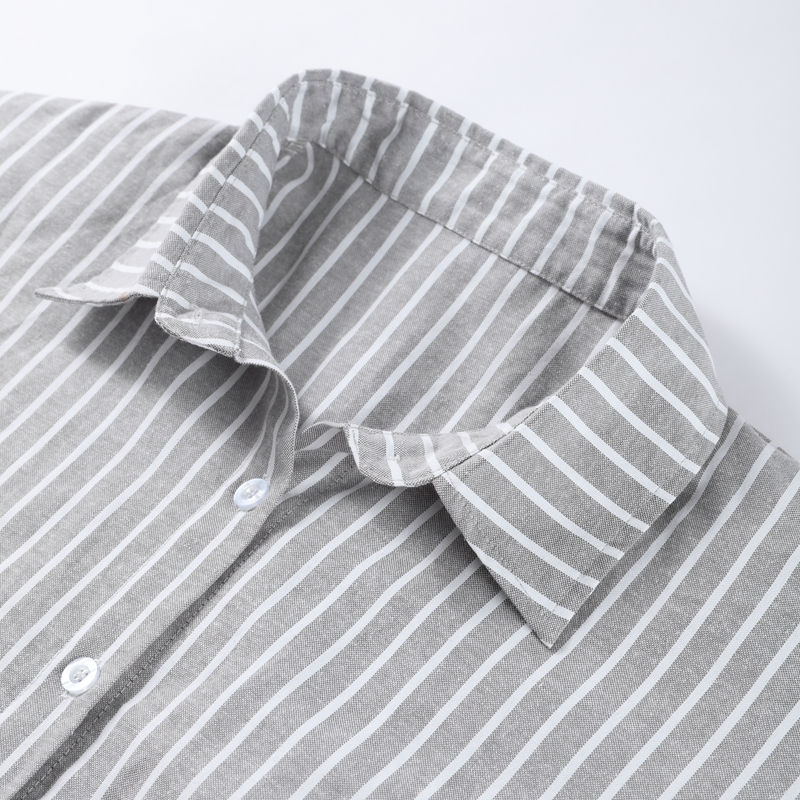 Thumbnail: Casual Stripe Shorts Set Women's Loose Single Breasted Half Sleeve Shirt High Wa
