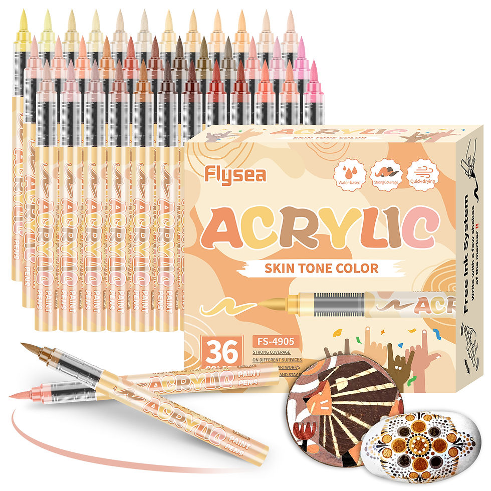 Thumbnail: 12-48 Colors Acrylic Skin Tone Markers, Acrylic Paint Markers, Quick-Drying, Col