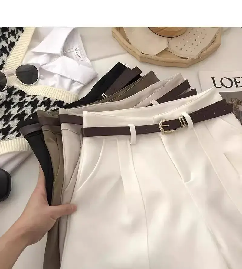 Thumbnail: High Waist White Shorts Women's Spring Summer New Style Suit Wide Leg Pants Loos