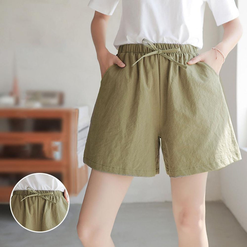 Thumbnail: Summer Women Shorts Elastic High Waist Loose Drawstring Sport Jogging Homewear S