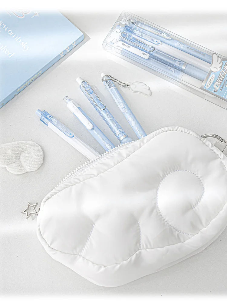 Thumbnail: 4pcs/set Pearl Angel Gel Pen Set Cute Exam Pens with Wing Design Kawaii Cartoon 
