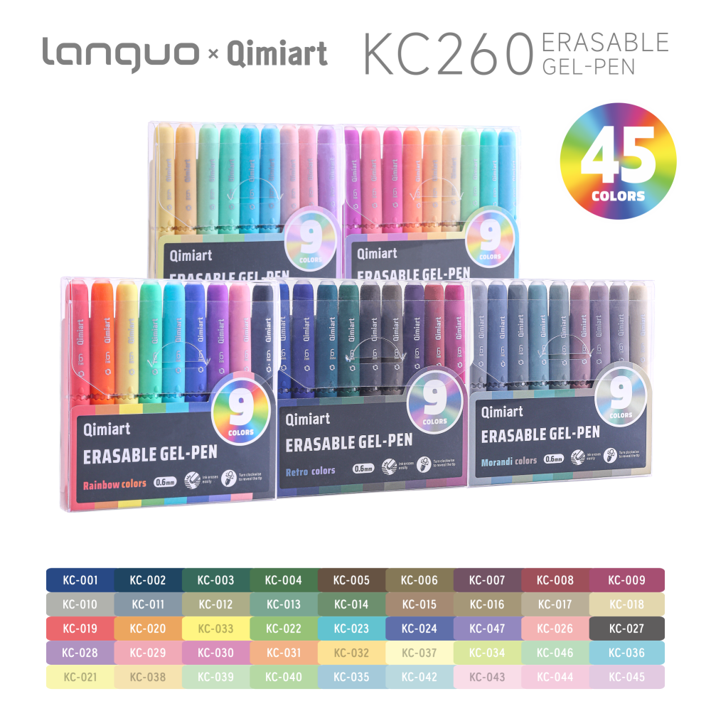 LANGUO Erasable Gel Pens Rotary Retractable Fine Point Erasable Pens School Supp
