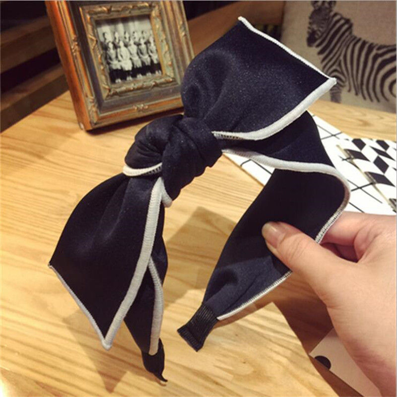 Thumbnail: Korean Boutique Hairband Black White Bowknot Headband Women Girls Hair Head Hoop