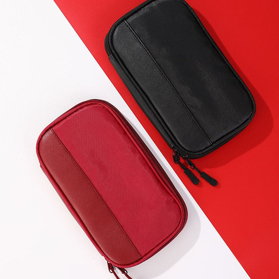 Thumbnail: Simple Oxford Pen Bag Portable Multi-functional Stationery Pouch Ultra-thin Pen 