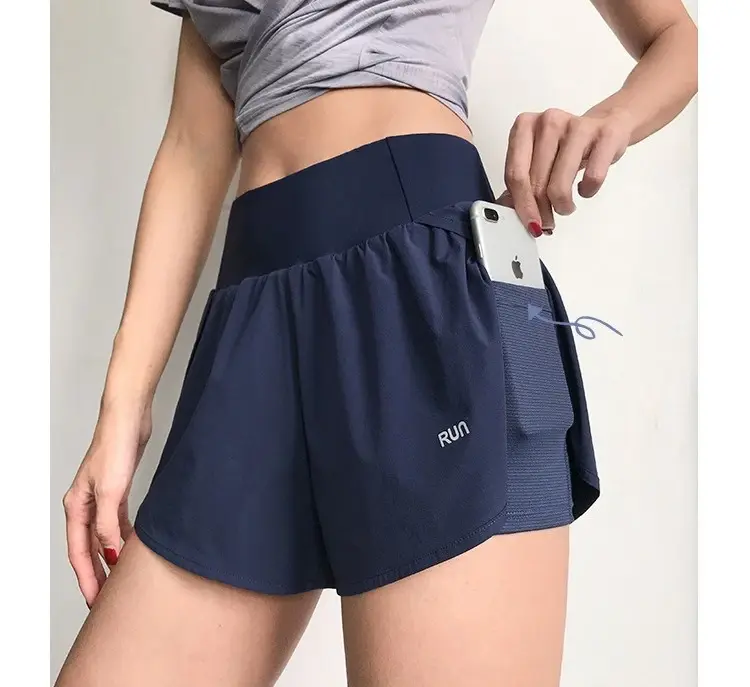 Thumbnail: Women's High-Waisted Loose Workout Shorts Quick-Dry Yoga Running Shorts with Bui