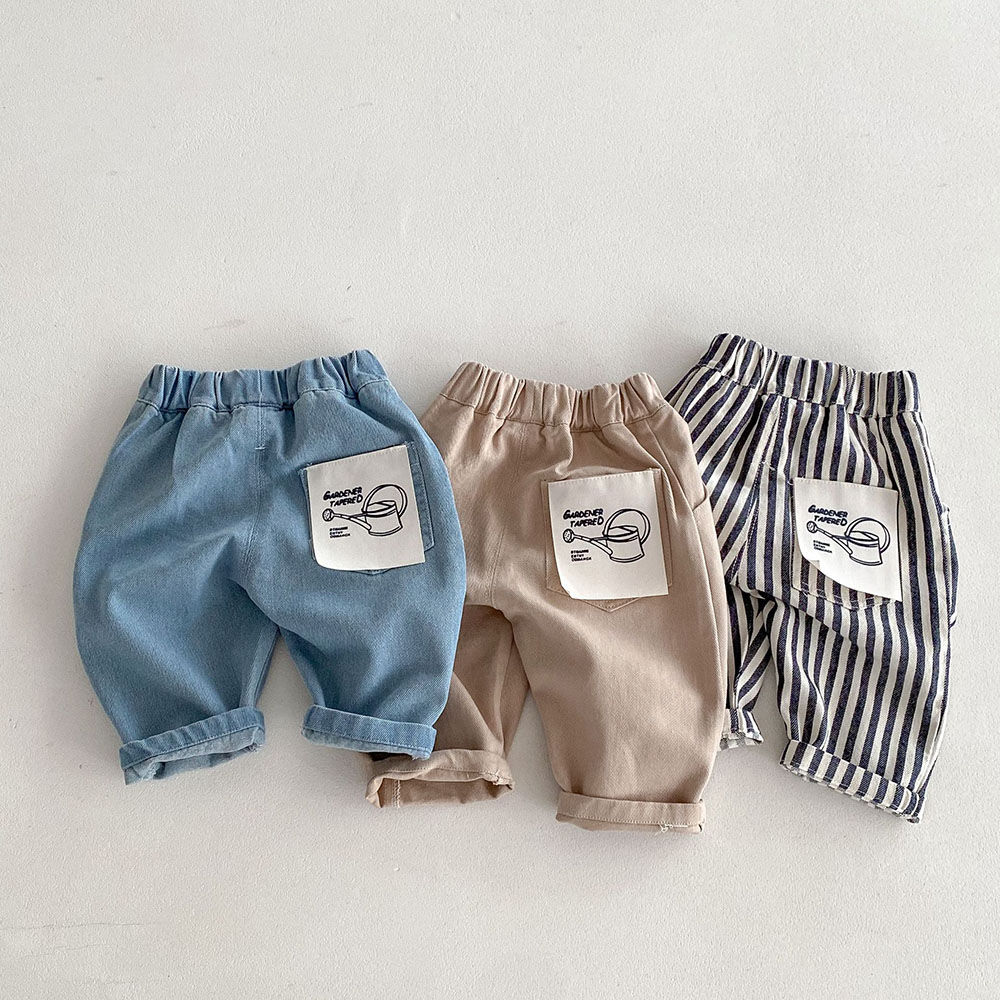 New Autumn Kids Tapped Casual Striped Pants 0-5T Girls Boys Fashion Stripe Trous