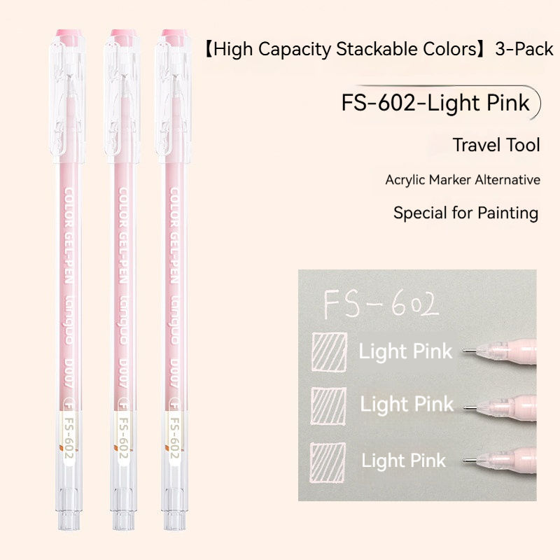 Thumbnail: LANGUO 3-15pcs High-Capacity Drawing Gel Pens Overlayable Skin Tone Black for Ar