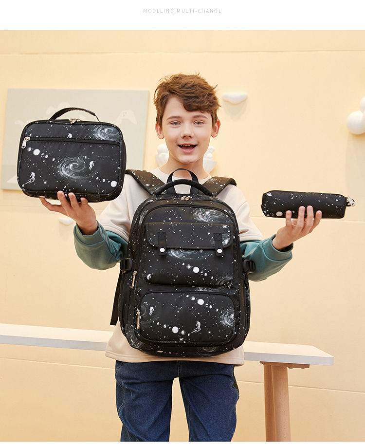 Thumbnail: Children's Backpack 3 Pcs/Set School Backpack Man Waterproof Children's School B