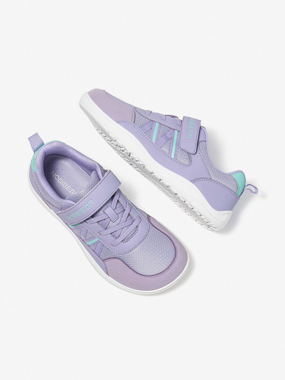 Thumbnail: HOBIBEAR Big Kid Wide Width Shoes Barefoot Hook-Loop Artificial Leather Sneakers
