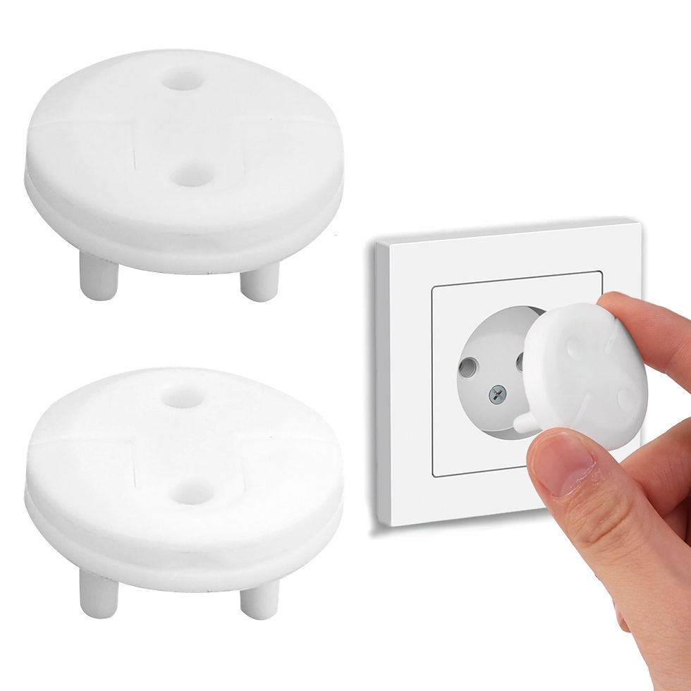 Thumbnail: White Electrical Safety Socket Protective Cover Baby Care Safe Guard Protection 