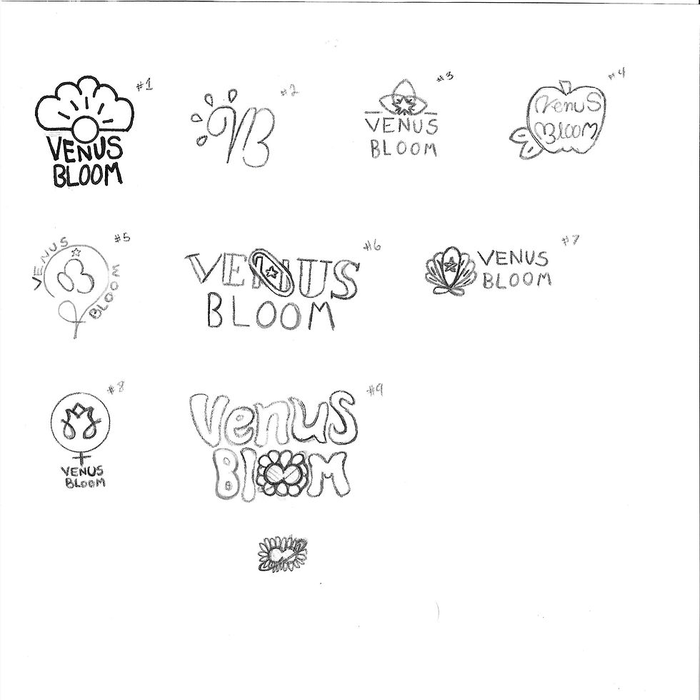 Venus' Bloom Cider Logo Sketches
