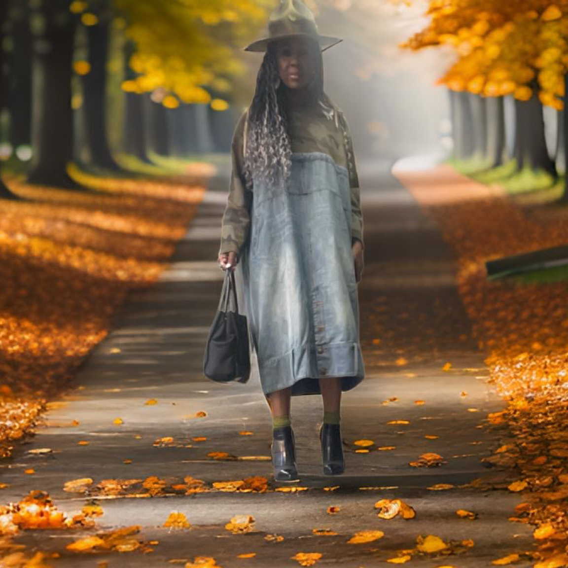 Denim Camo oversized dress w/hoodie