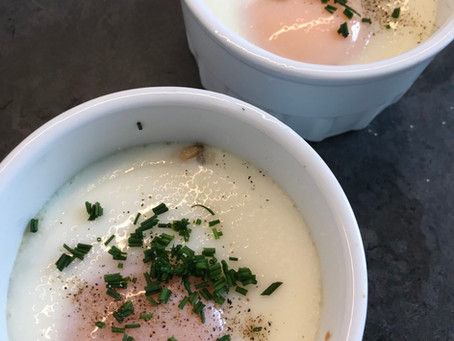 Œuf cocotte asperges et champignons