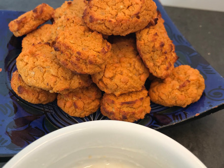 Bouchées apéritives patate douce et lentilles corail