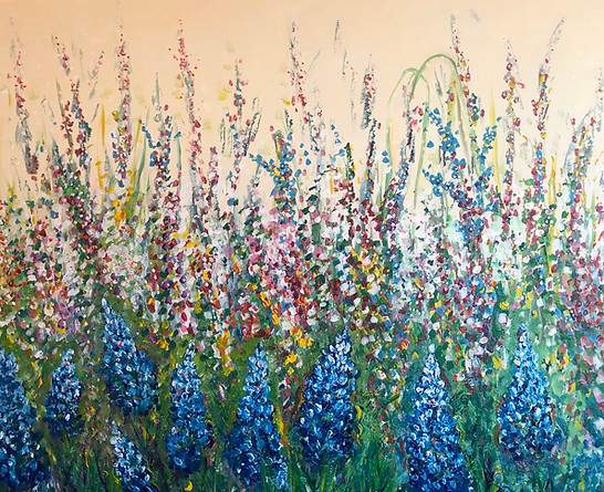 Wildflowers with Bluebonnets.30x40.acrylics on canvas
