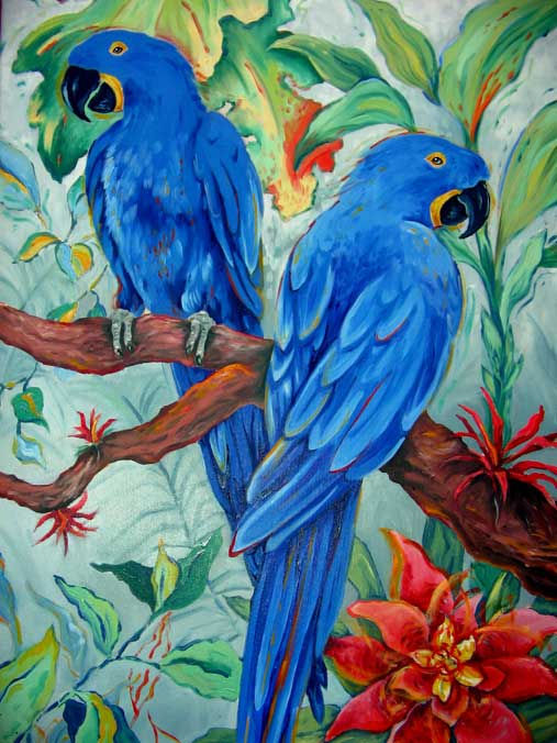 Hyacinth Macaws.24x36.oils on canvas.jpg