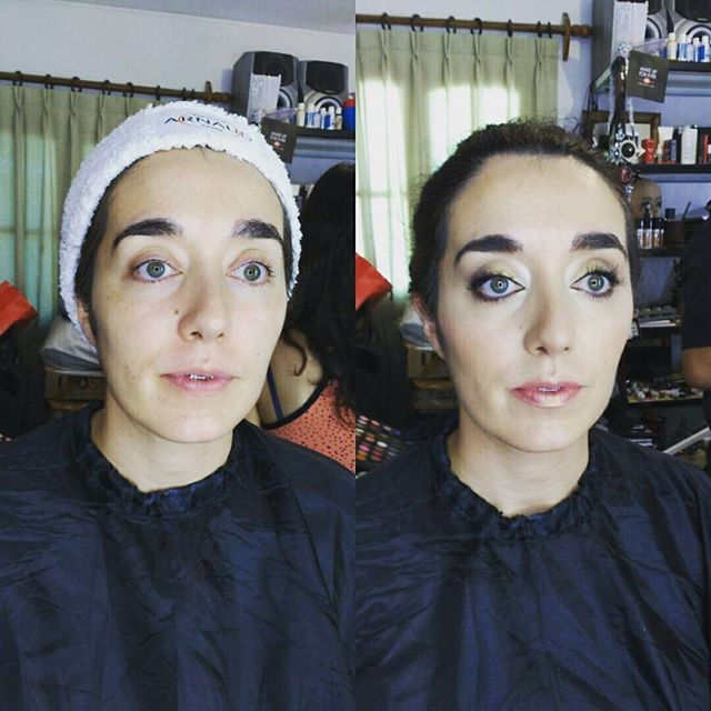 Con mi preciosa amiga y modelo Eugenia! Hicimos un maquillaje de #Novias._Natural, en tonos neutros 