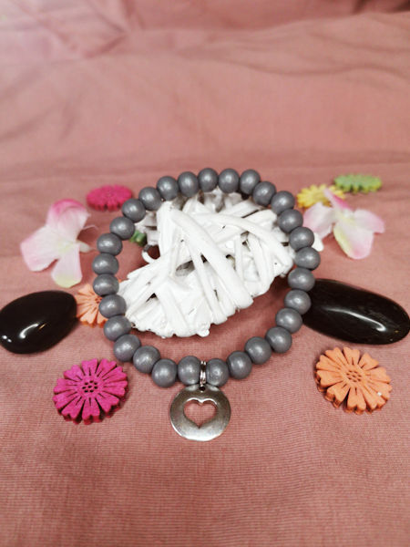 Armband - elastisch - Holzperlen