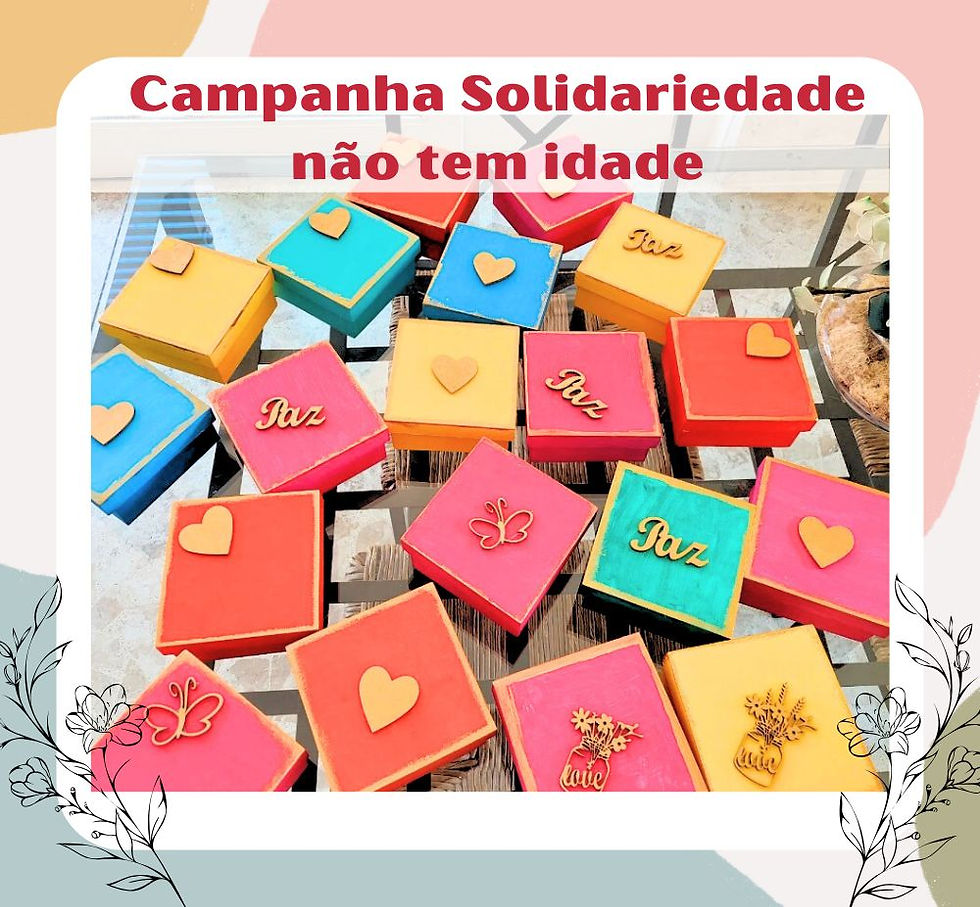Caixas de MDF pintadas pelos idosos do Korucla.