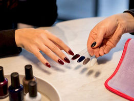 Winter manicure with rich seasonal nail colors