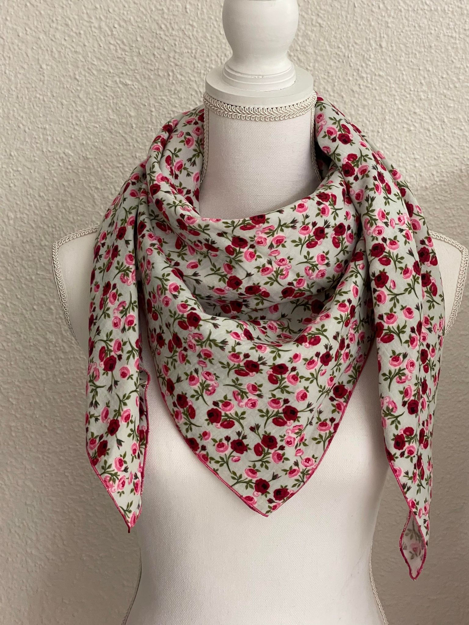 Musselintuch, 100 x 100cm, rosen