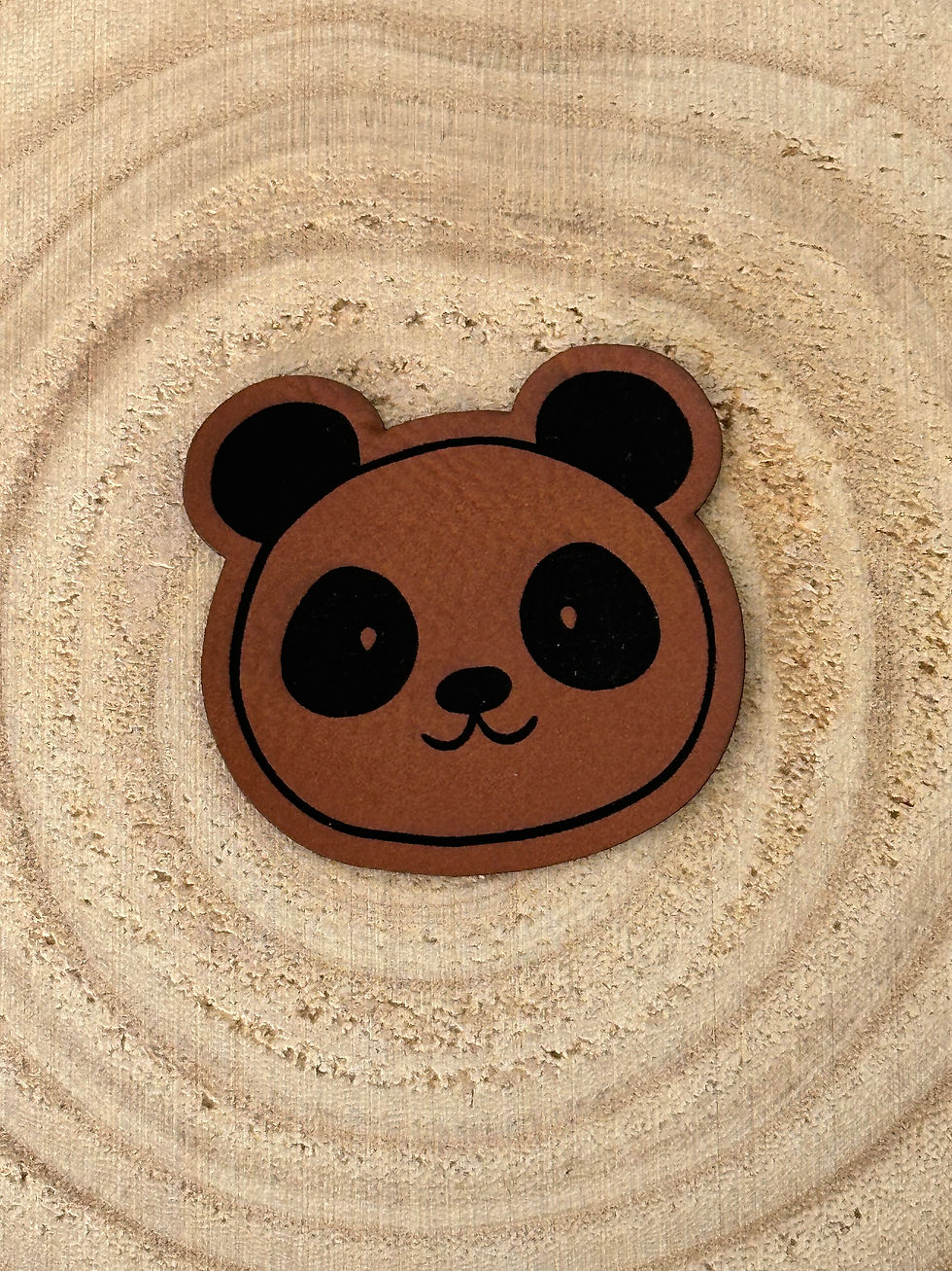 Kunstlederlabel - Panda "Sonderform"