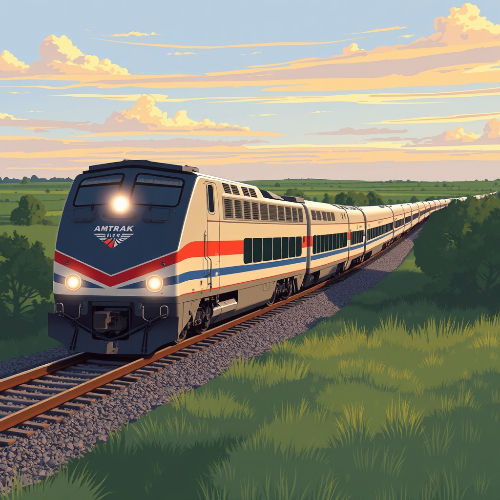 Illustration of the future Heartland Flyer Extension connecting Kansas to Oklahoma and Texas