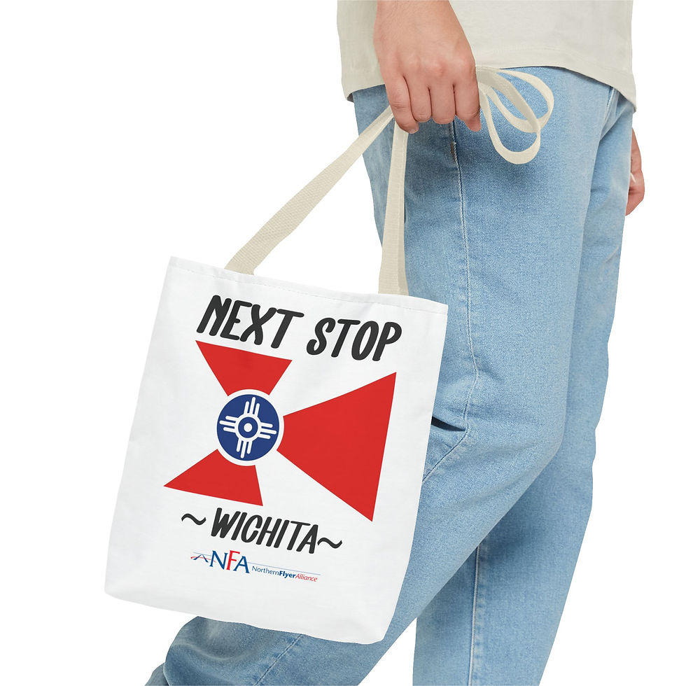 Thumbnail: Next Stop Wichita Tote Bag - Stylish Travel Companion for Adventurers
