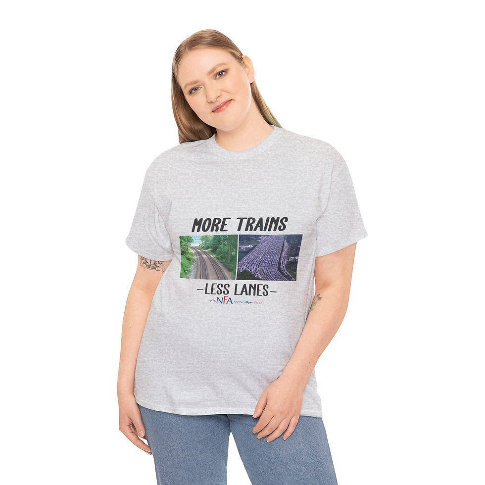 Thumbnail: T-Shirt - More Trains, Less Lanes Unisex Heavy Cotton Tee