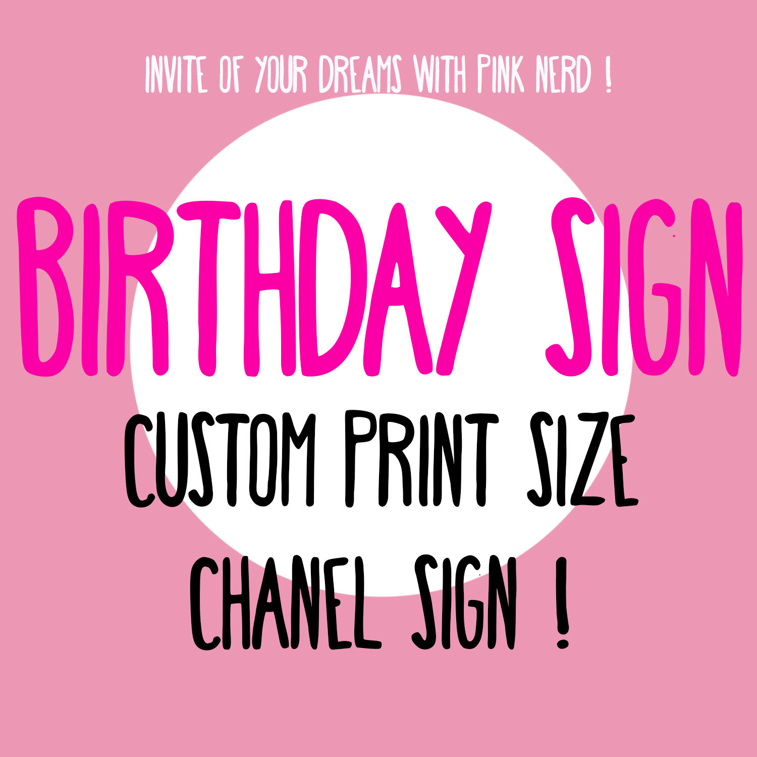 Custom Birthday Sign for a Chanel party Size 20x30
