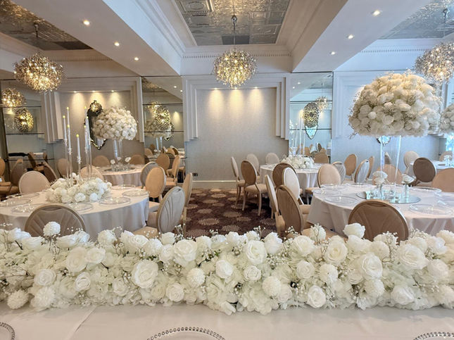 Wedding venue dressing at Thornton Hall Hotel, Wirral — RG Events & Floral