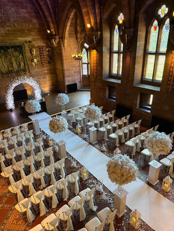 Luxury venue dressing at peckforton castle