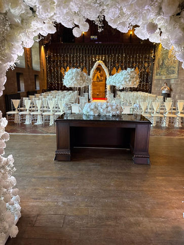 floral arch at peckforton castle by rg events and floral