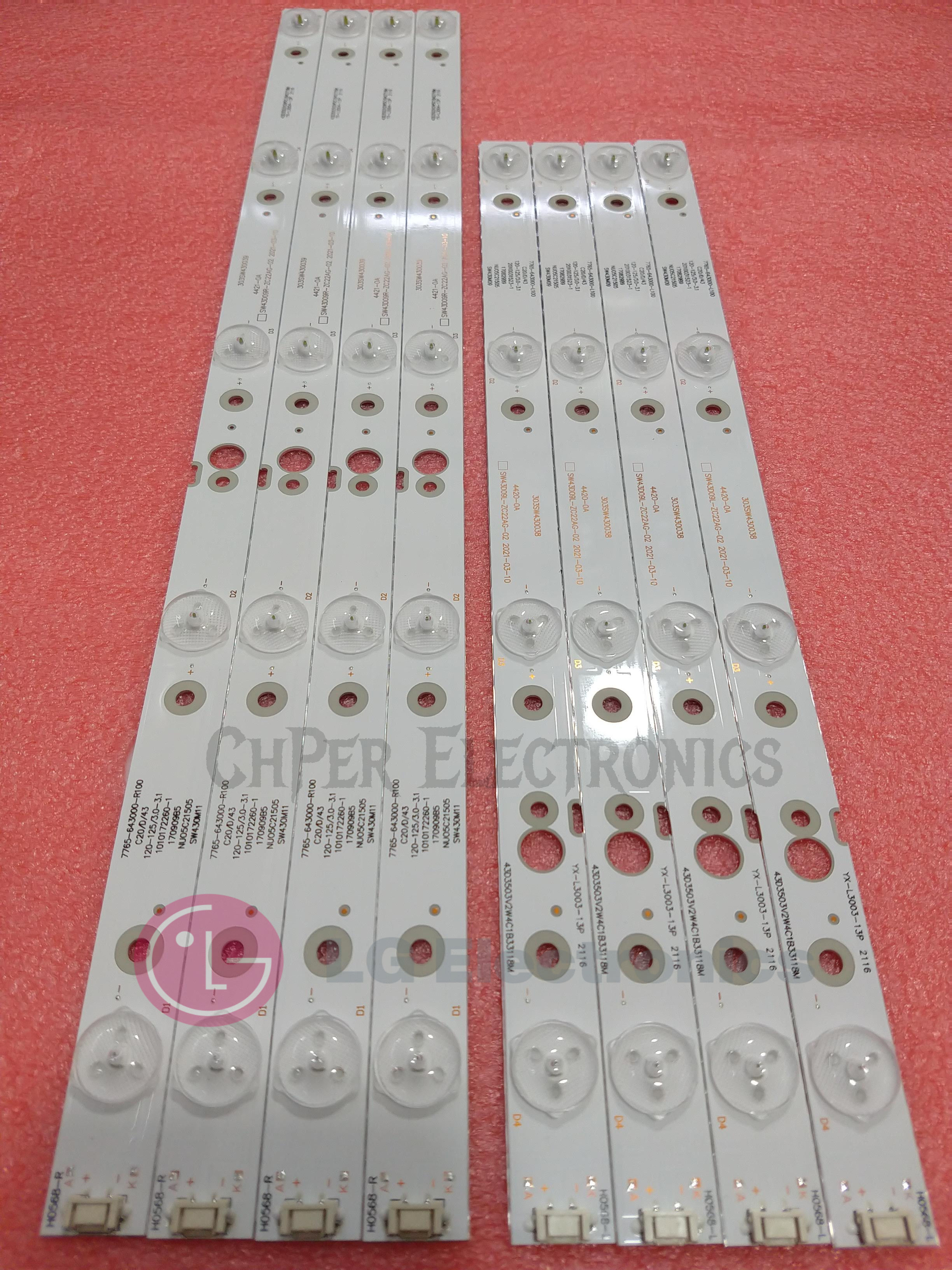 Tiras Led backlight strip LG 43" /  43UJ6200