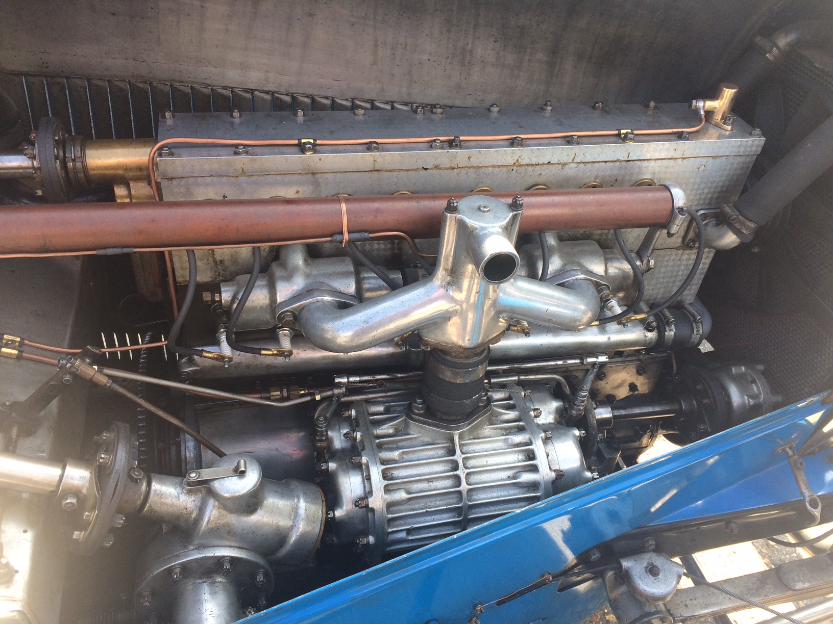 Bugatti 43 engine with supercharger.