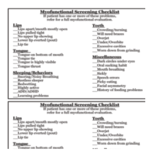 Thumbnail: EDITABLE Myofunctional Screening/Referral Checklist and Sleeping and Breathing C