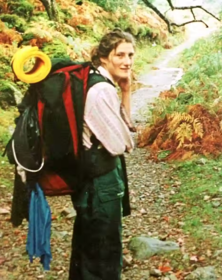 Celena Bridge backpacking down and Australian trail.
