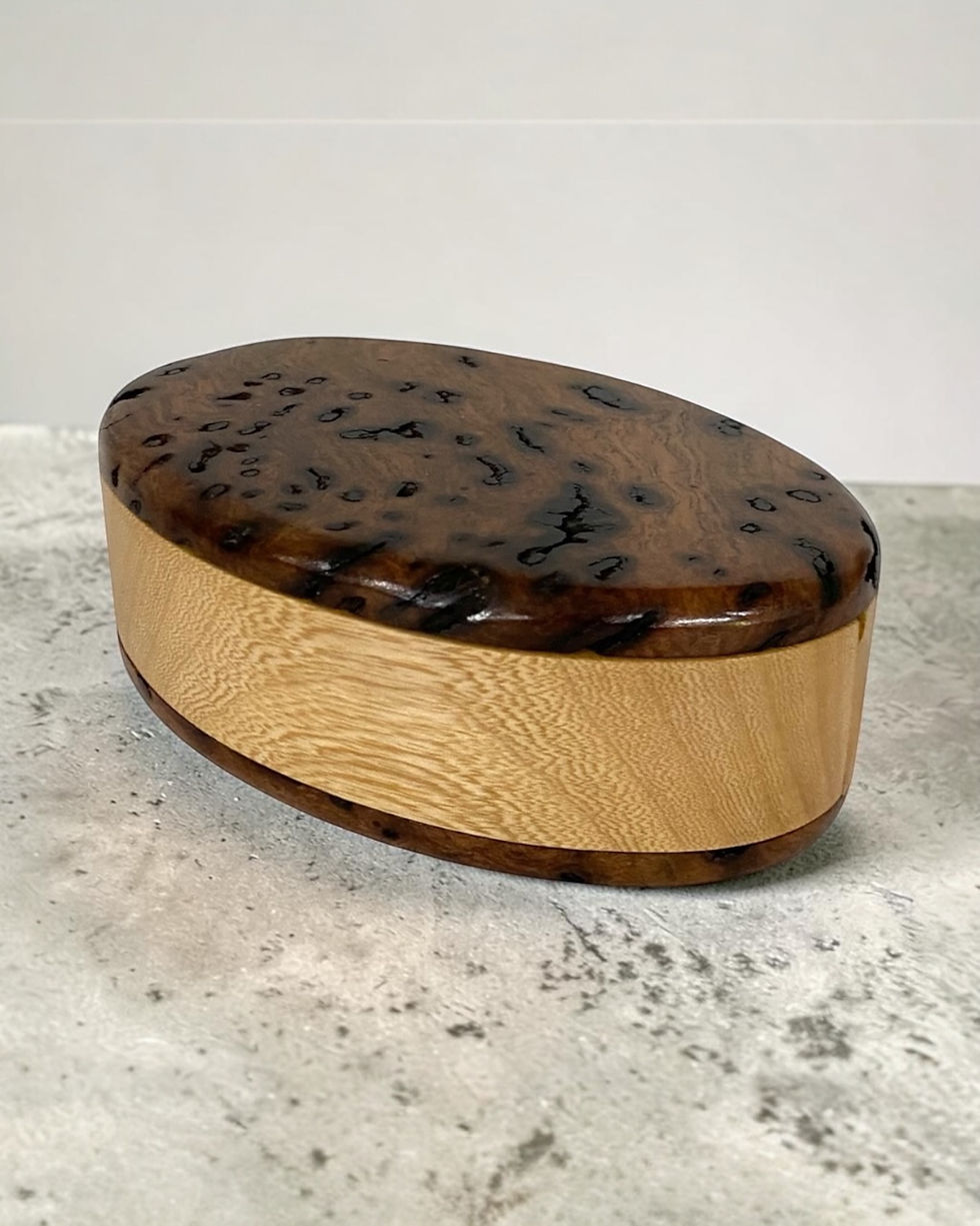 Thumbnail: White Box Burl Large Oval Box