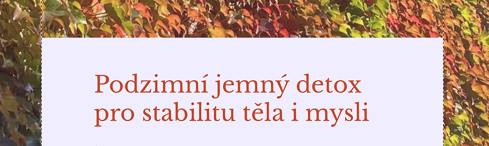 Je vhodné na podzim absolvovat detox?