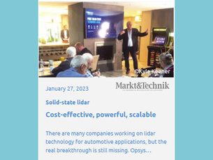 Opsys' Chairman presenting to the media at CES 2023