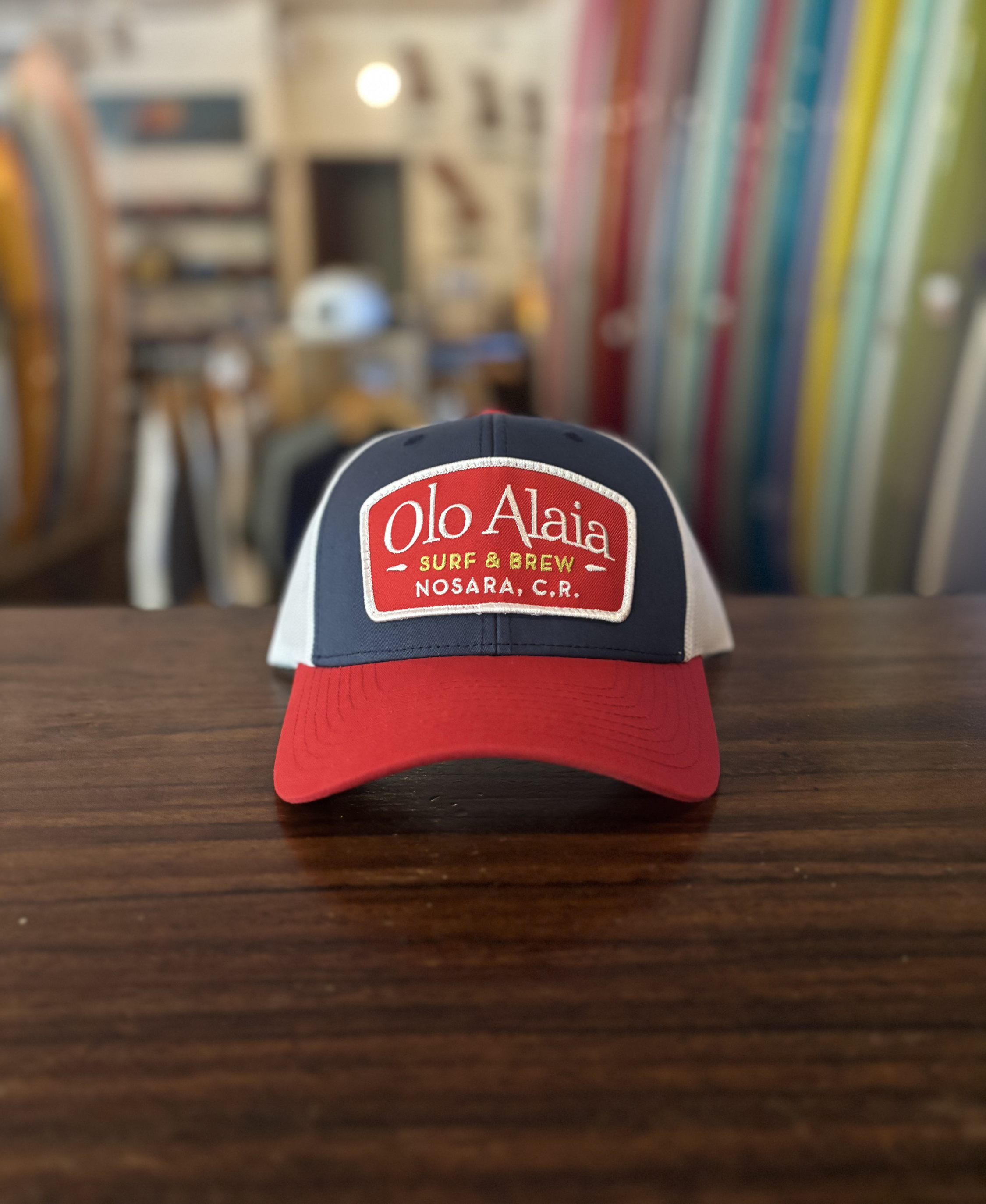 Red White and Blue Trucker