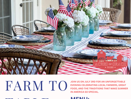Tickets Go On Sale Wednesday for Our Celebrating America Farm to Table Dinner