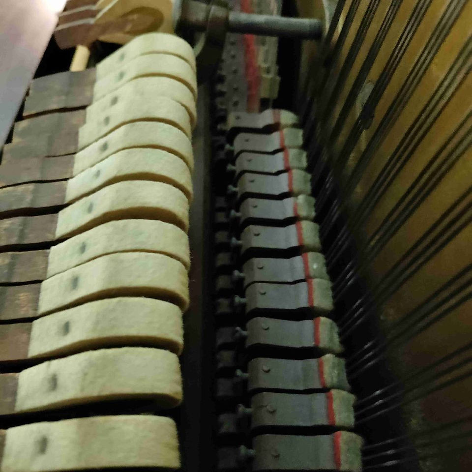 Upright piano hammers that have been resurfaced
